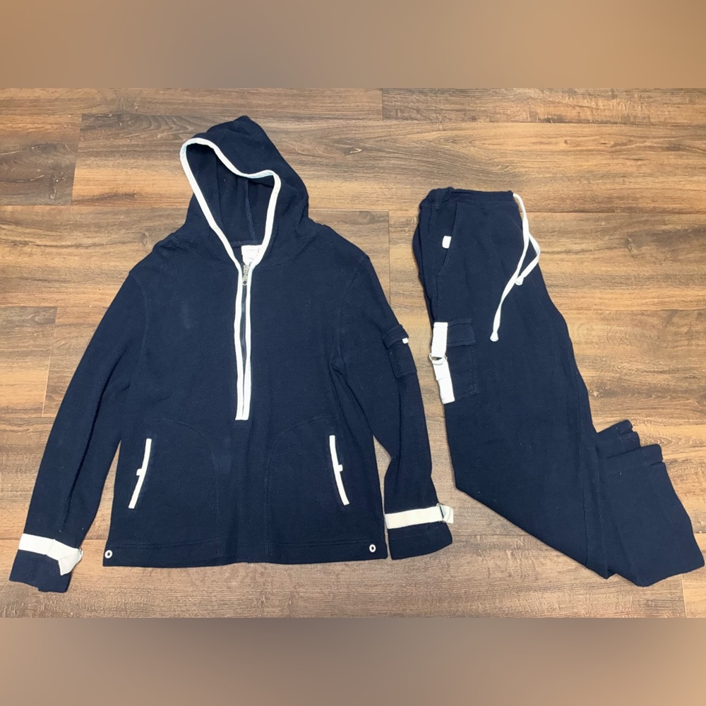 Coldwater Creek Navy Blue Hoodie and Jogger Matching Co-ord Set